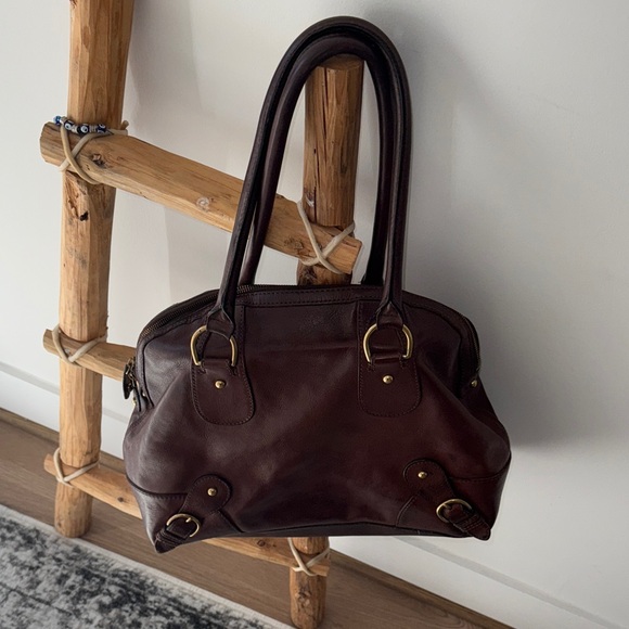 Banana Republic Handbags - Banana Republic Rich Brown Cow Leather Shoulder Bag